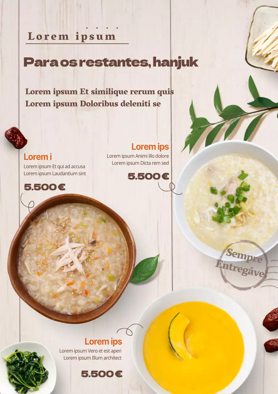 Promover um conceito emocional de menu de café com fotografias de café em tons de marfim