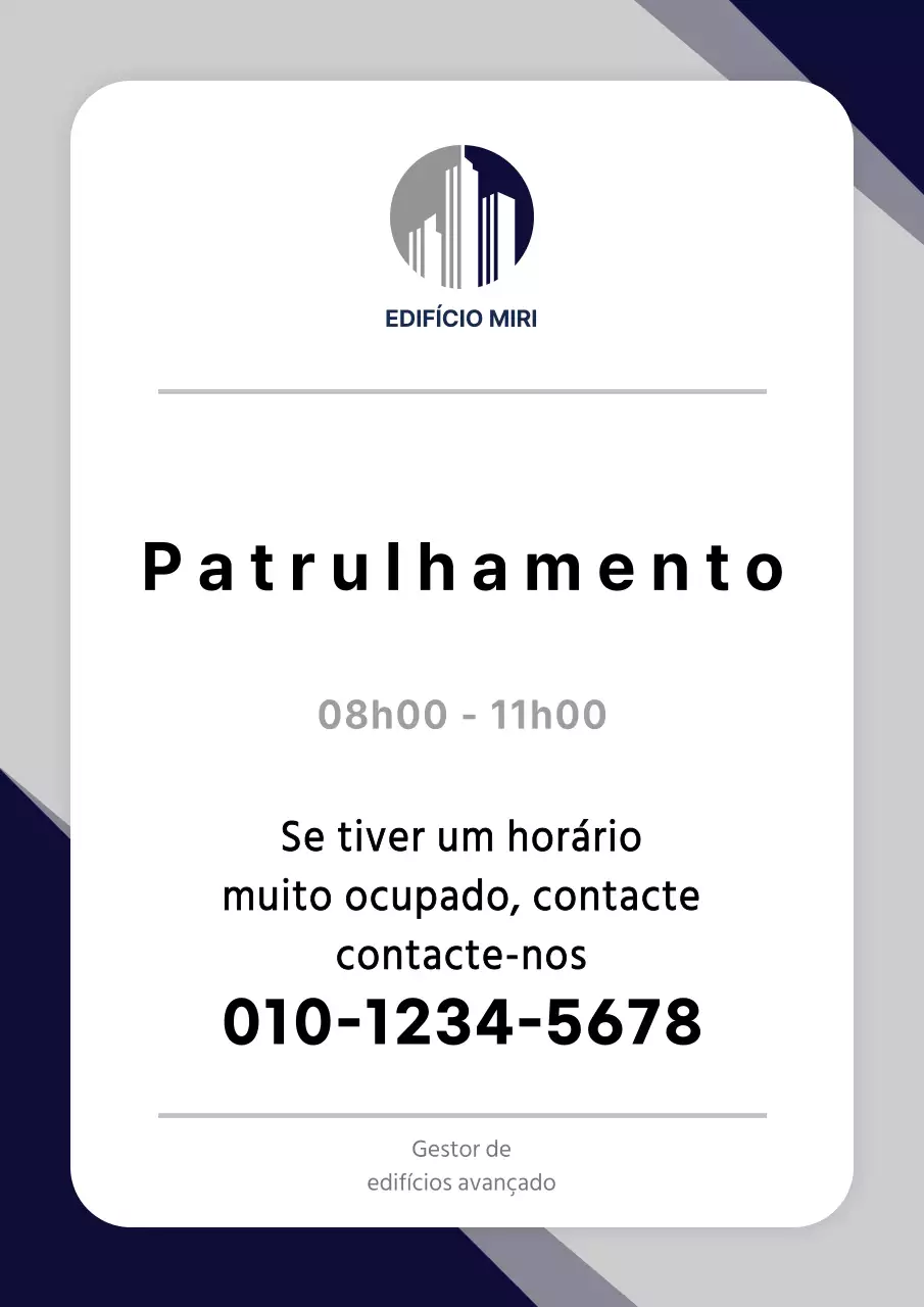 Documentação para um edifício de sinalização de patrulha simples