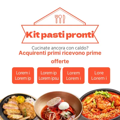 Promuovere l'evento di offerta del kit di pasti arancioni per il primo acquisto