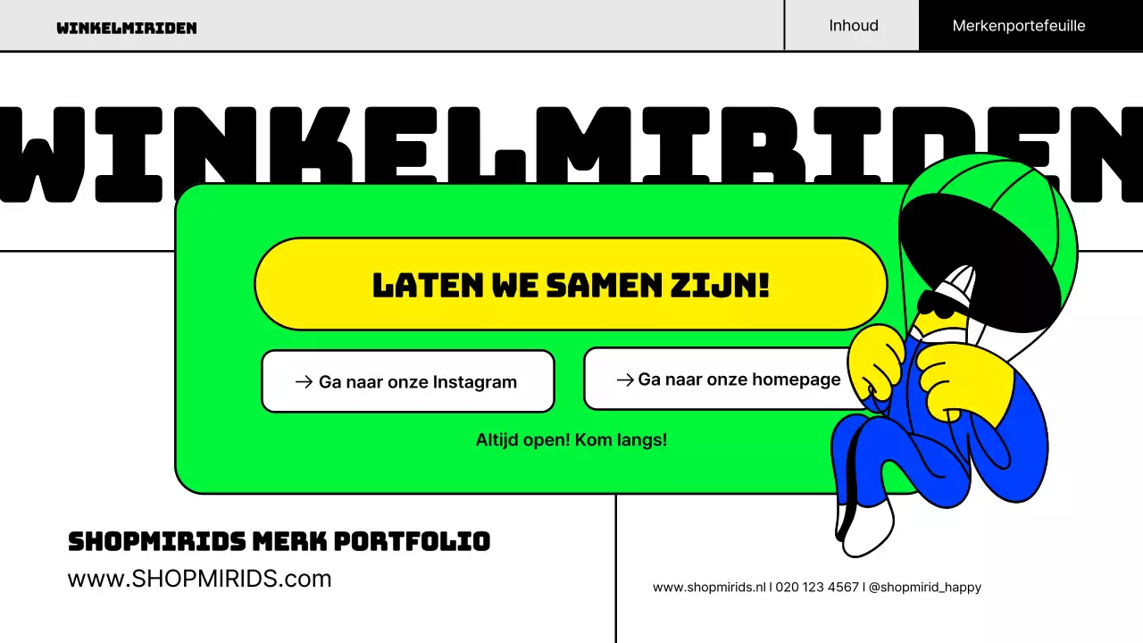 Pop illustratie concept merk portfolio in fluorescerende kleuren