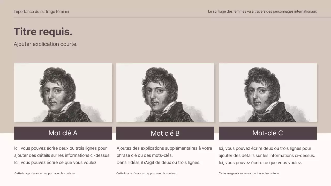  Présentation d'un concept discret pour une mission mondiale sur le droit de vote des femmes