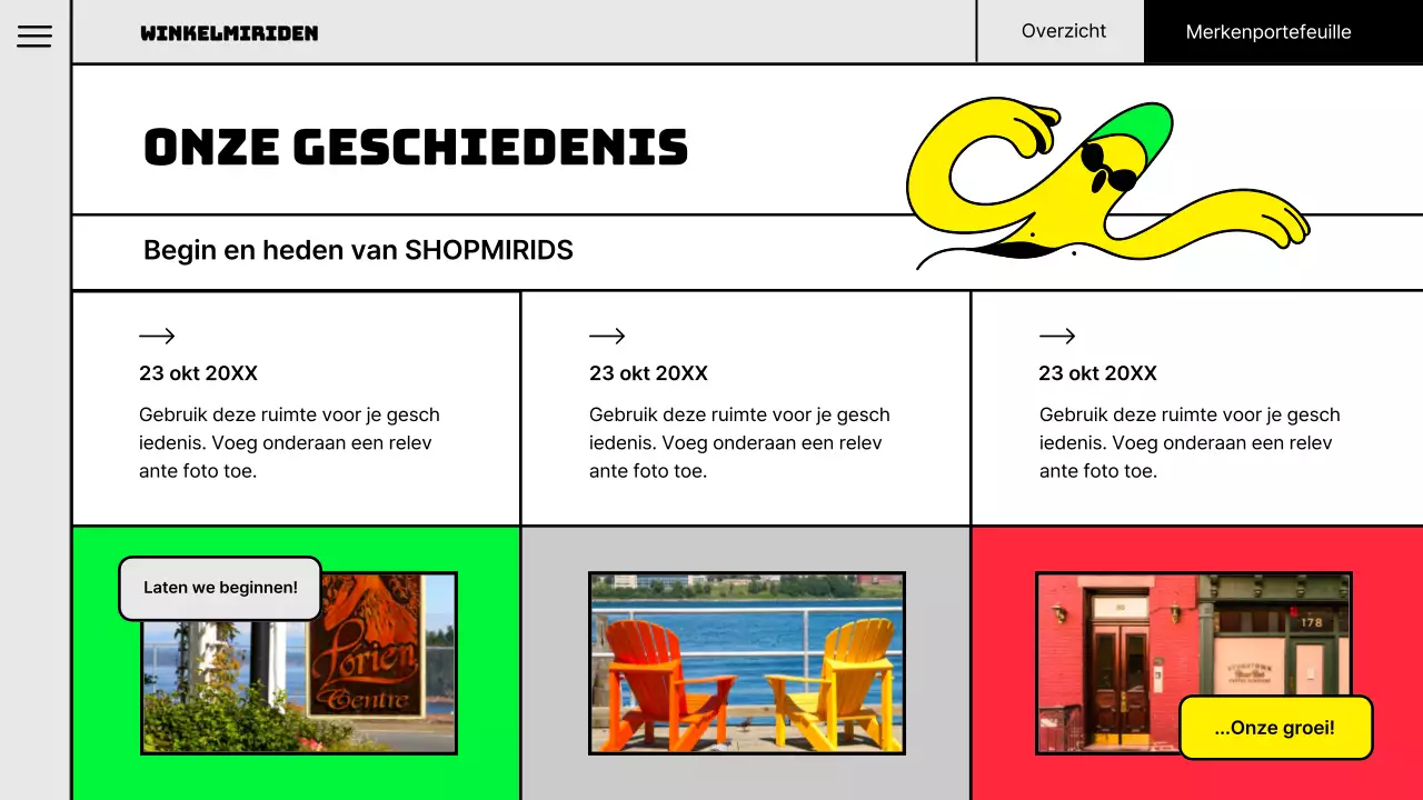 Pop illustratie concept merk portfolio in fluorescerende kleuren