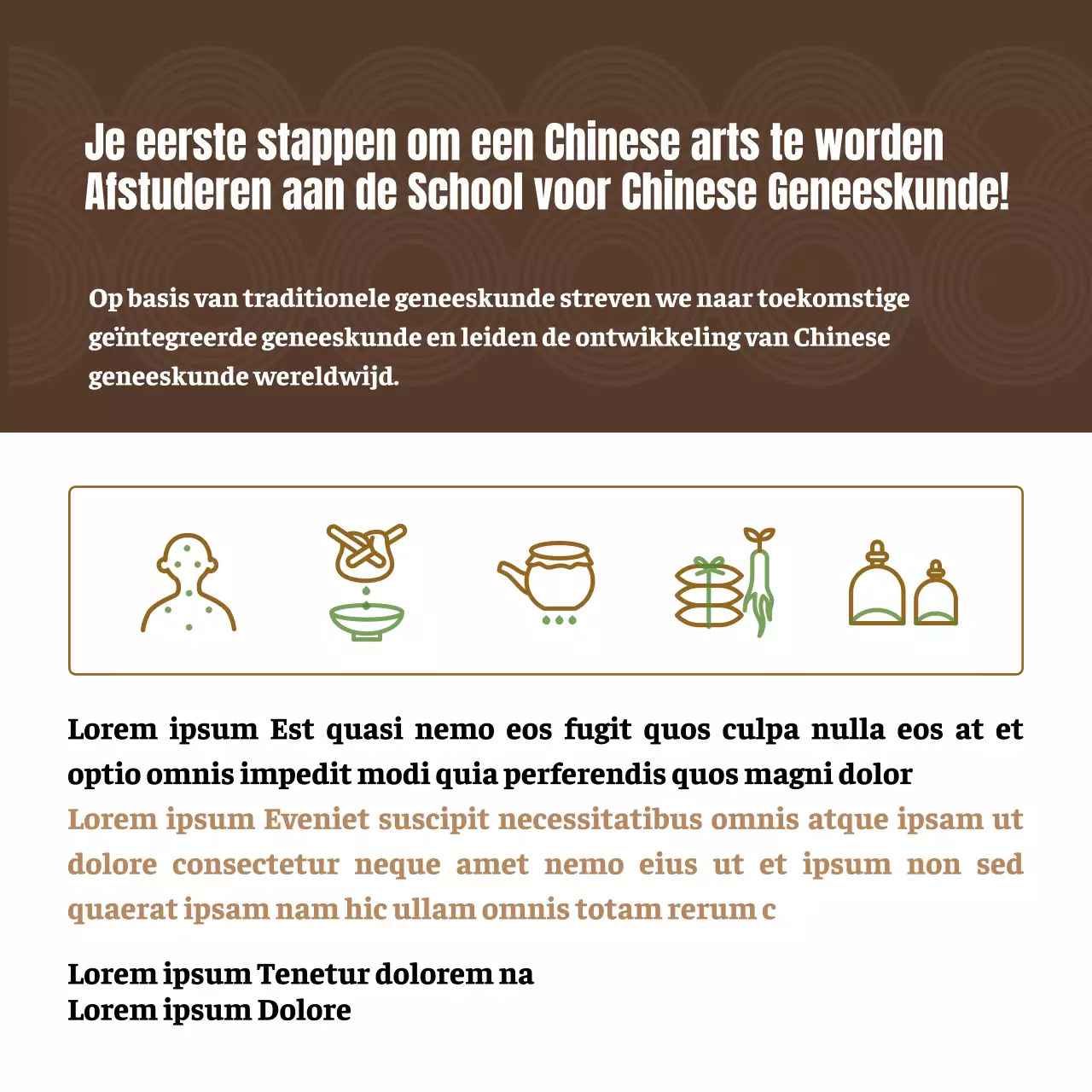 Inleiding tot de Chinese Geneeskunde Illustratie Concept in Bruintinten