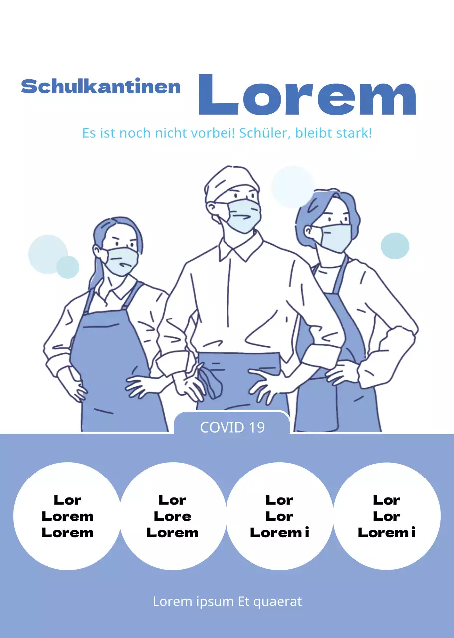 Hellblaue Illustration Kantinenticket transparentes Poster