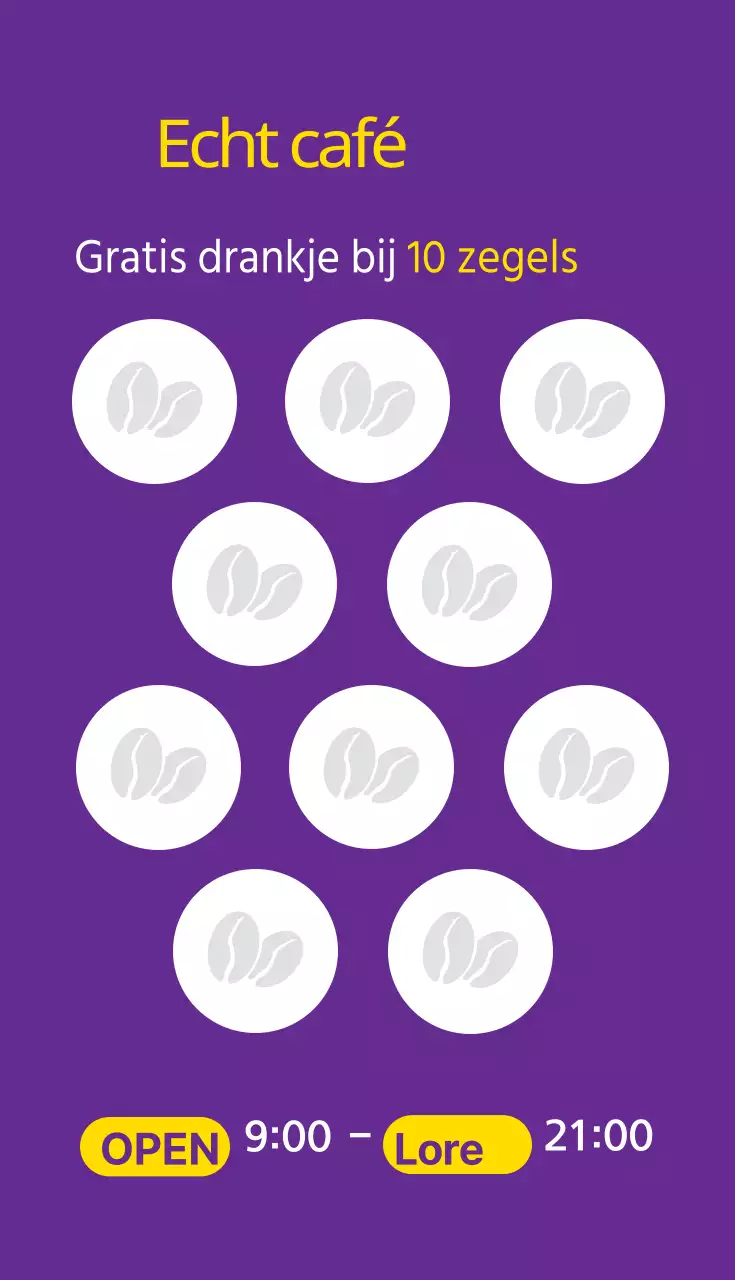 Café, coupon visitekaartjes