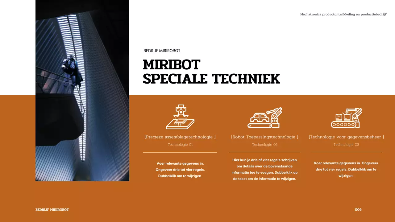 Bruine en witte robotpresentatie