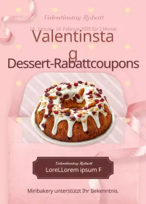 Rosa und Braun Valentinstag Rabatt-Coupon Event Thema