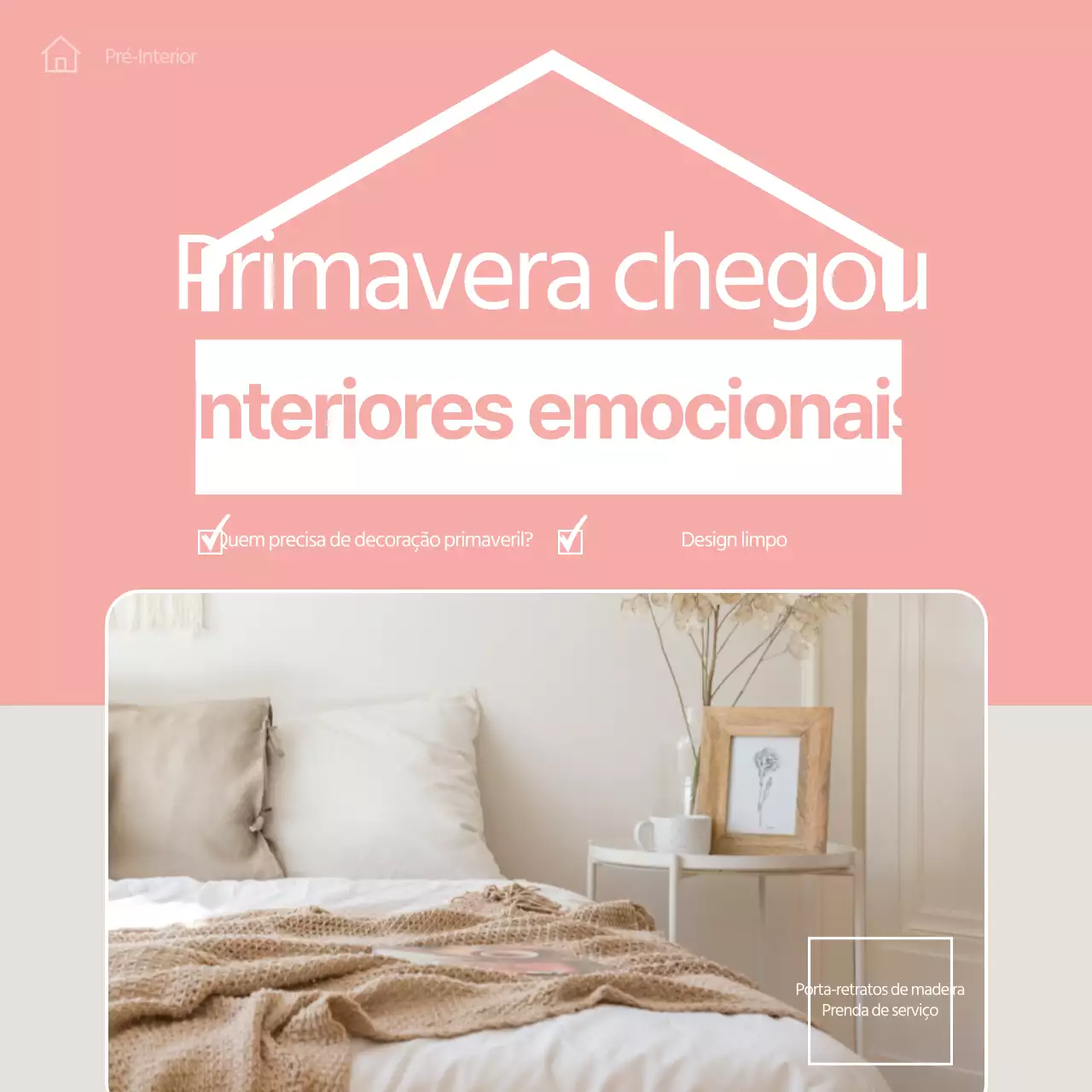 Estandarte com cama de molas cor-de-rosa com moldura para fotografias