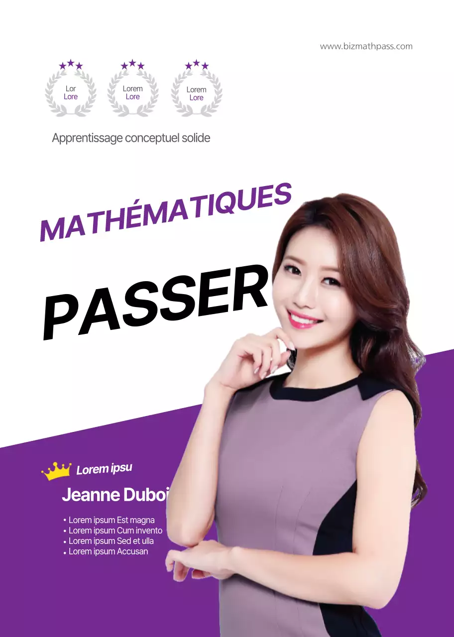 Carnet scolaire promotionnel violet pour les mathématiques simples