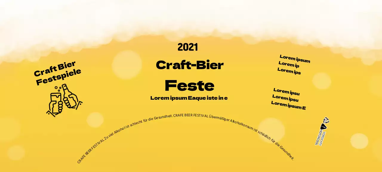 Gelber Schaum Illustration Craft Beer Festival