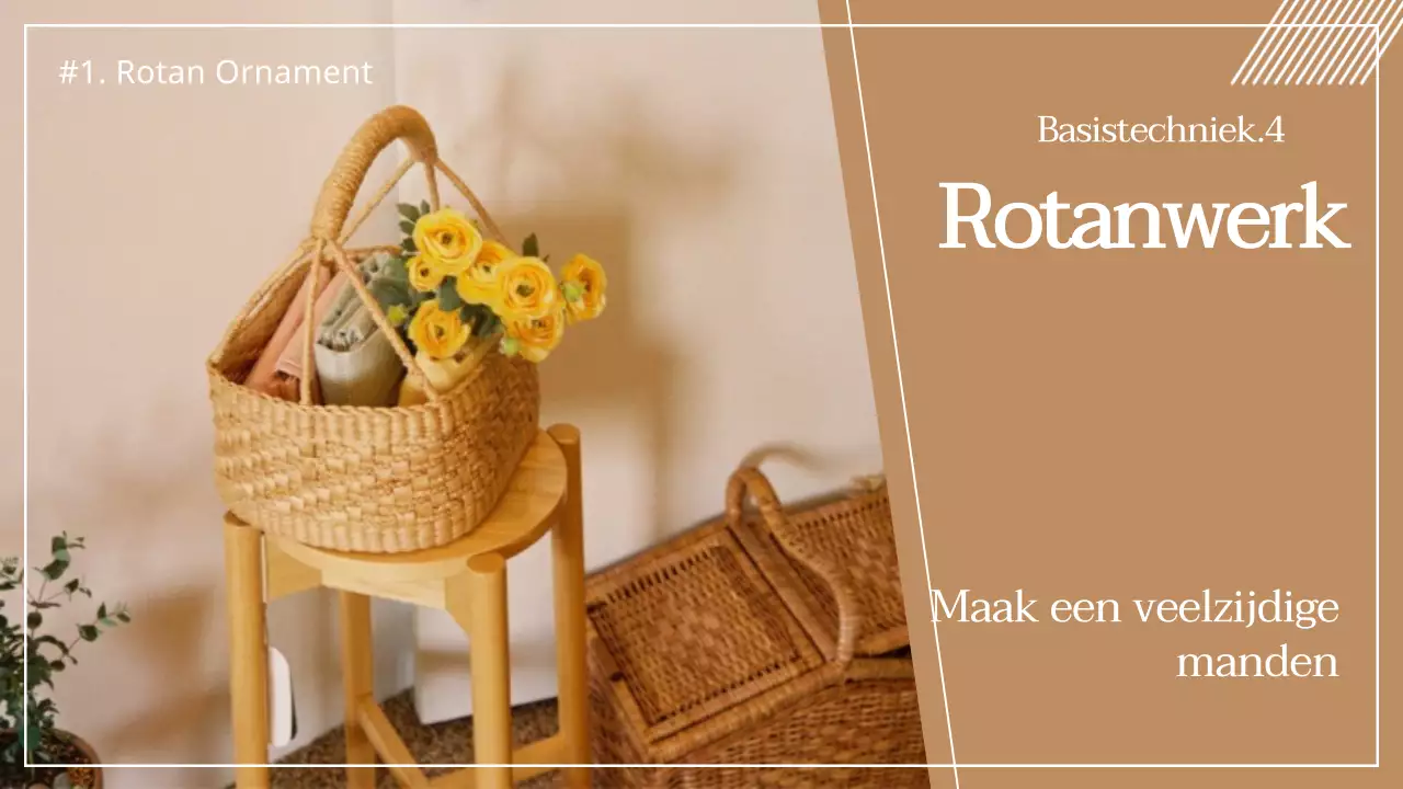 Bruine warmte rotan handwerk rotan mand maken klas YouTube thumbnail