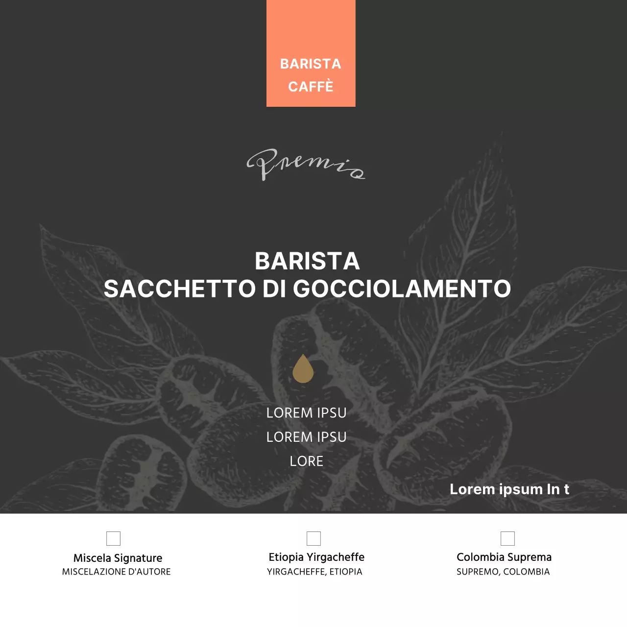 Brown Bean Illustration Cafe Scheda informativa sul prodottoCartolina postale