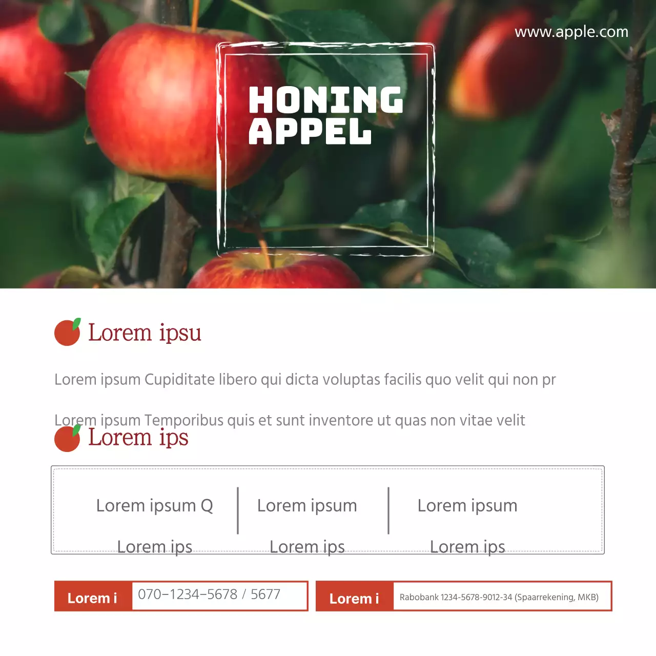 Met honing gezoete appels