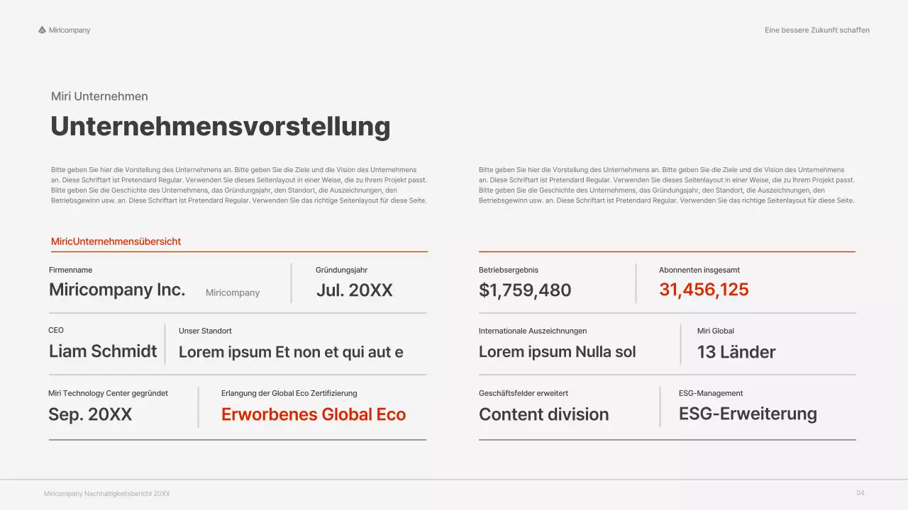 ESG-Unternehmensbericht mit rotem, buntem Konzept