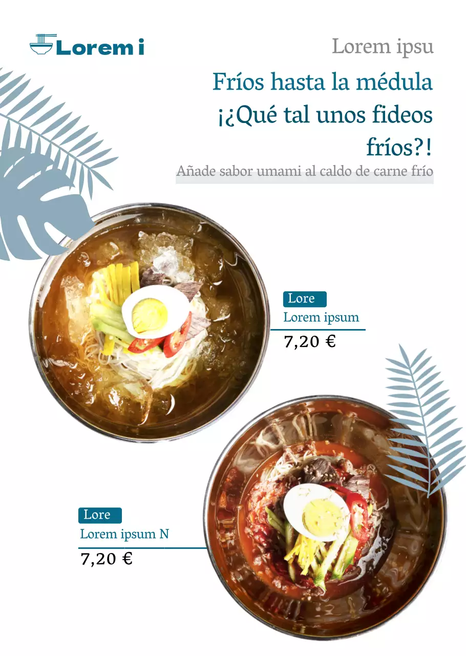 Cartel transparente para un restaurante de comida fría de verano azul