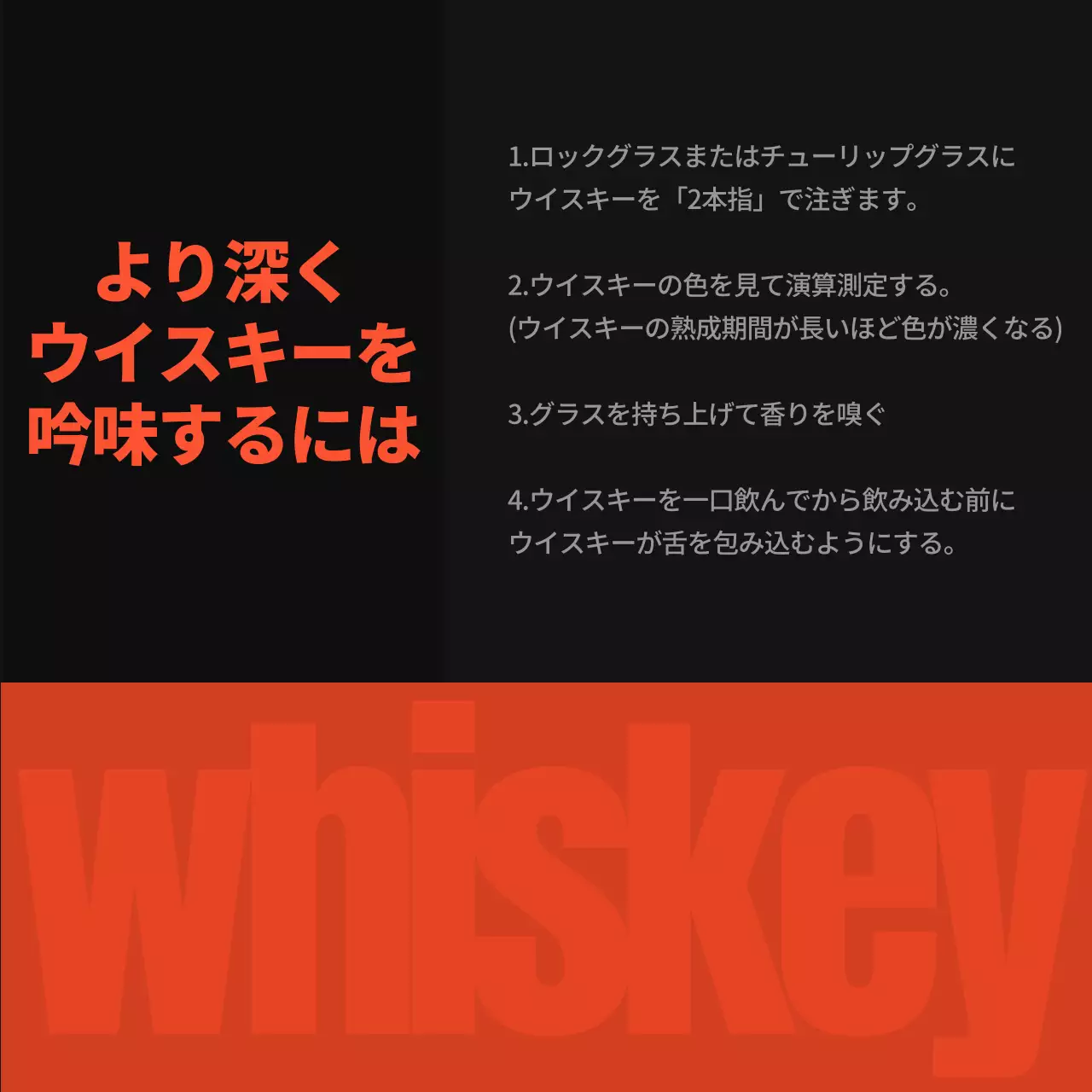 オレンジ モダン ウイスキー ポスター Instagram カルーセル