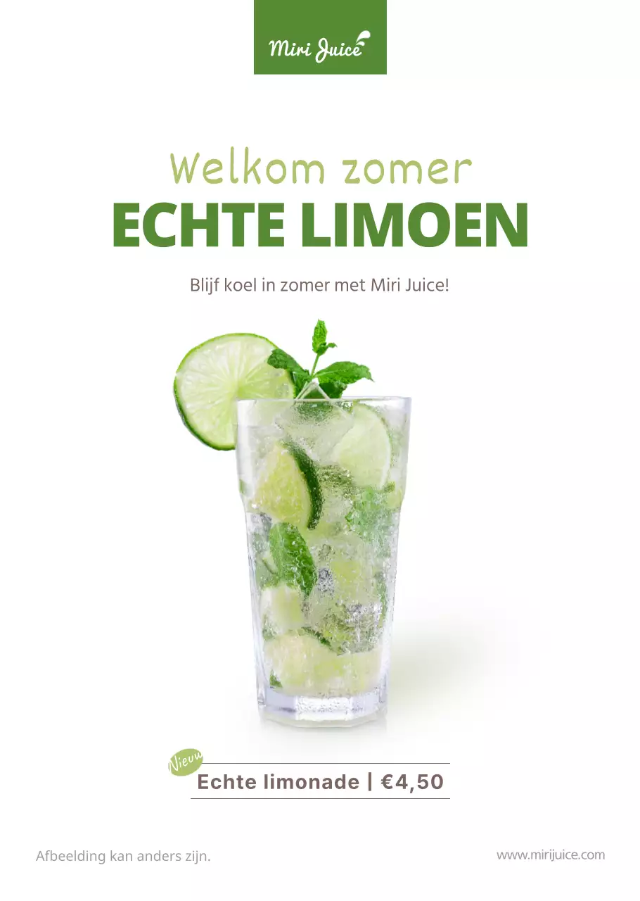 Promoot zomerdranken in een strakke, limoengroene stijl