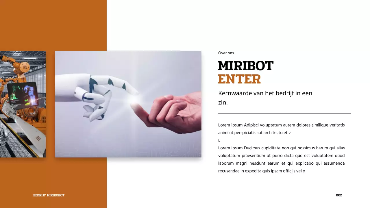 Bruine en witte robotpresentatie