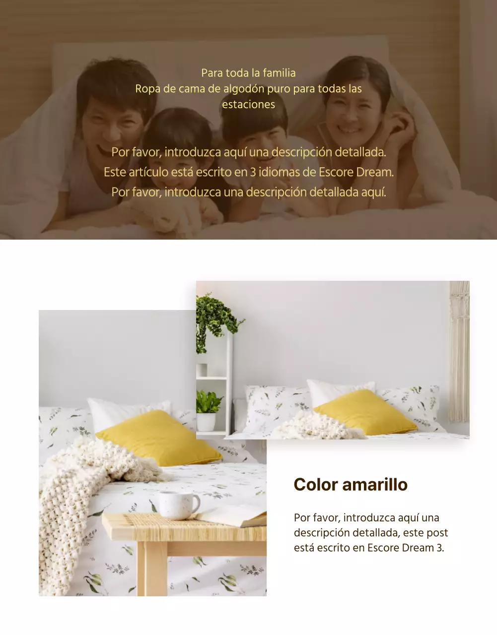 Página de detalles del acontecimiento de primavera amarilla