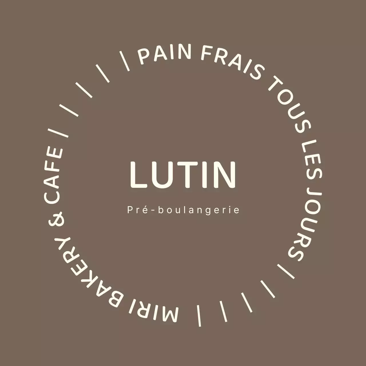 Autocollant de boulangerie moderne marron