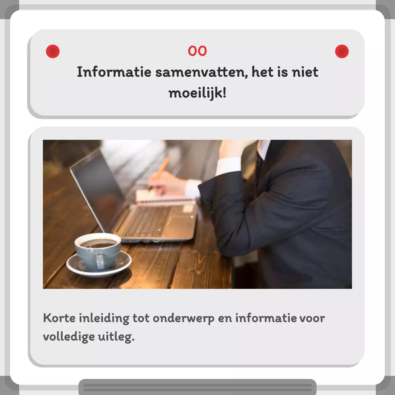 Minimalistisch whiteboardconcept in grijs en rood Feiten over het concept