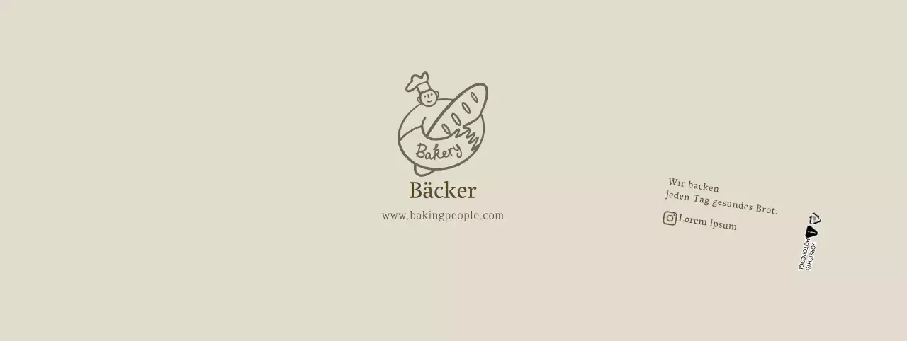 Beige saubere Illustration Bäckerei Cafe