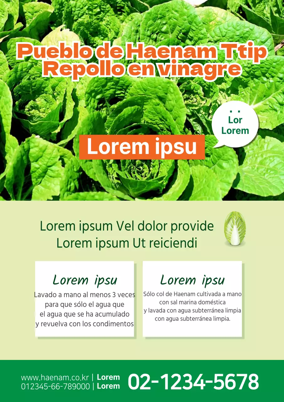 Promocione los productos de su granja con la foto de una col verde