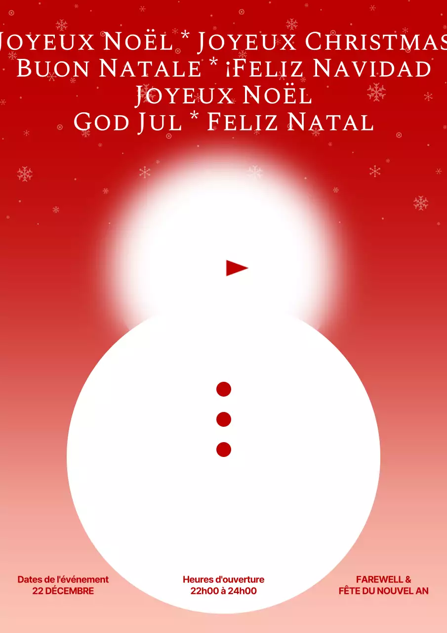 Événements de Noël en dégradé de rouge