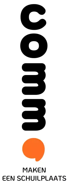 Space design bedrijfslogo met oranje en zwarte accentkleuren