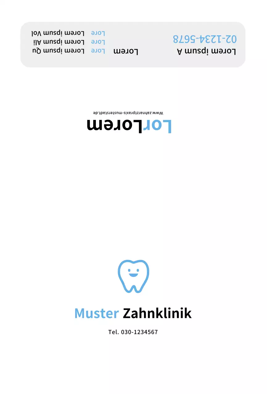 Weiße einfache Postkarte für zahnärztliche Terminkarten