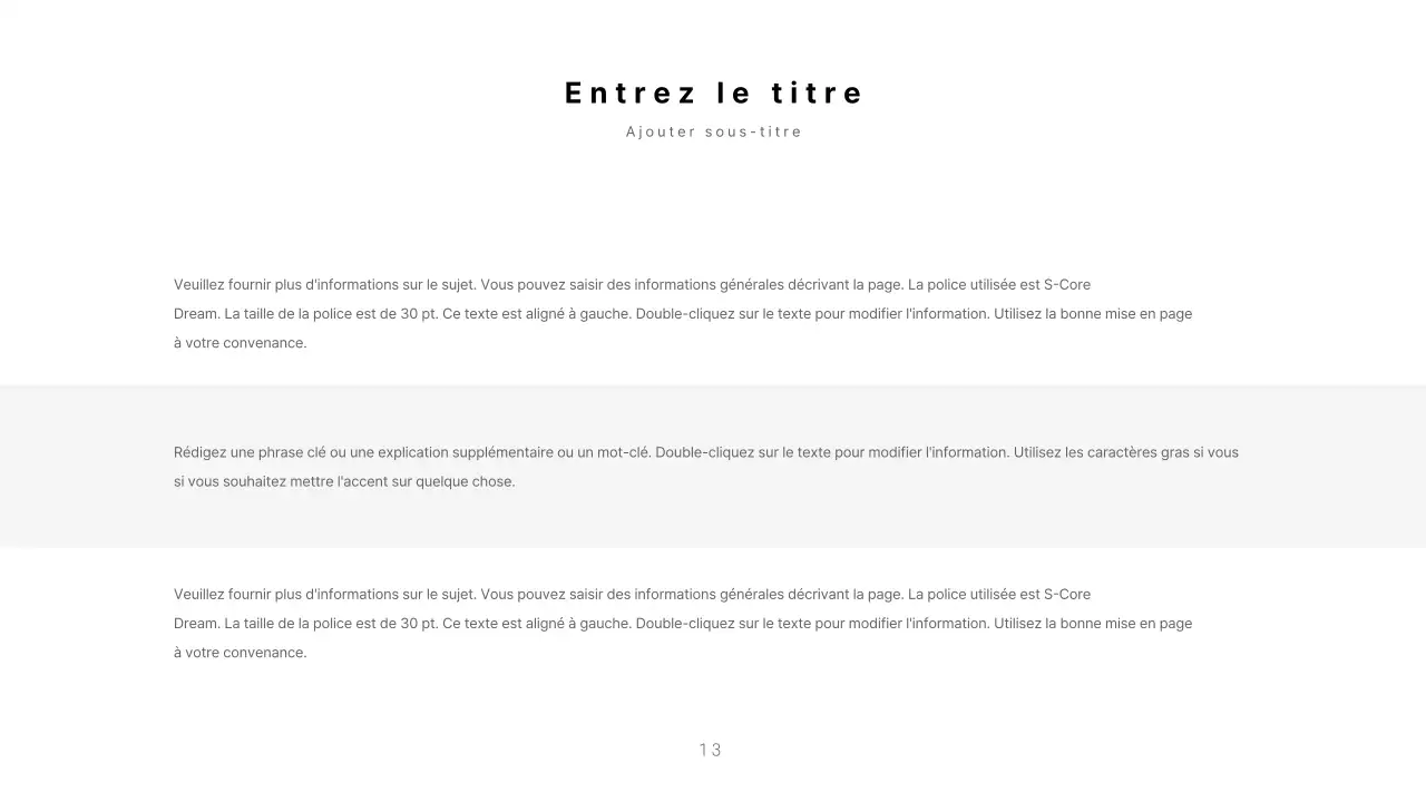 Des présentations propres