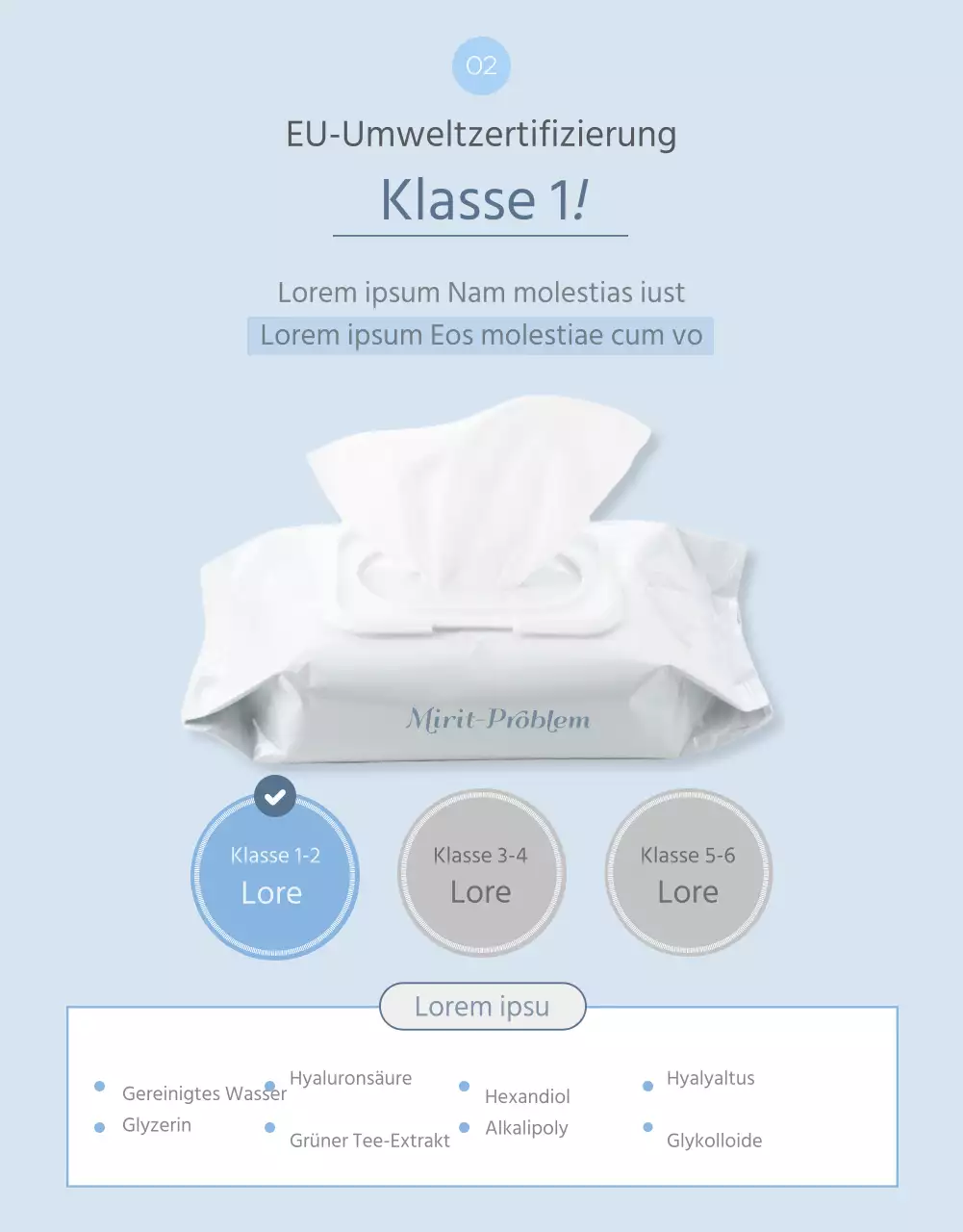 Über die himmelblauen, erfrischenden Tücher