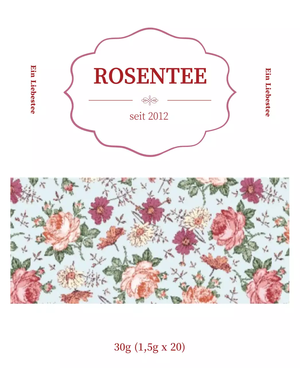 Lila, luxuriöse Blumen-Rosen-Teebeutel