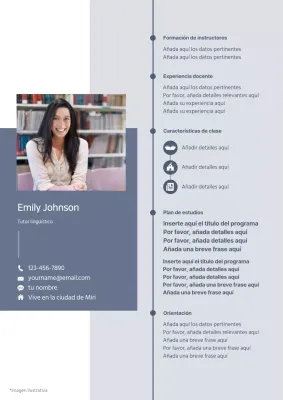 Currículum limpio de tutorías en azul