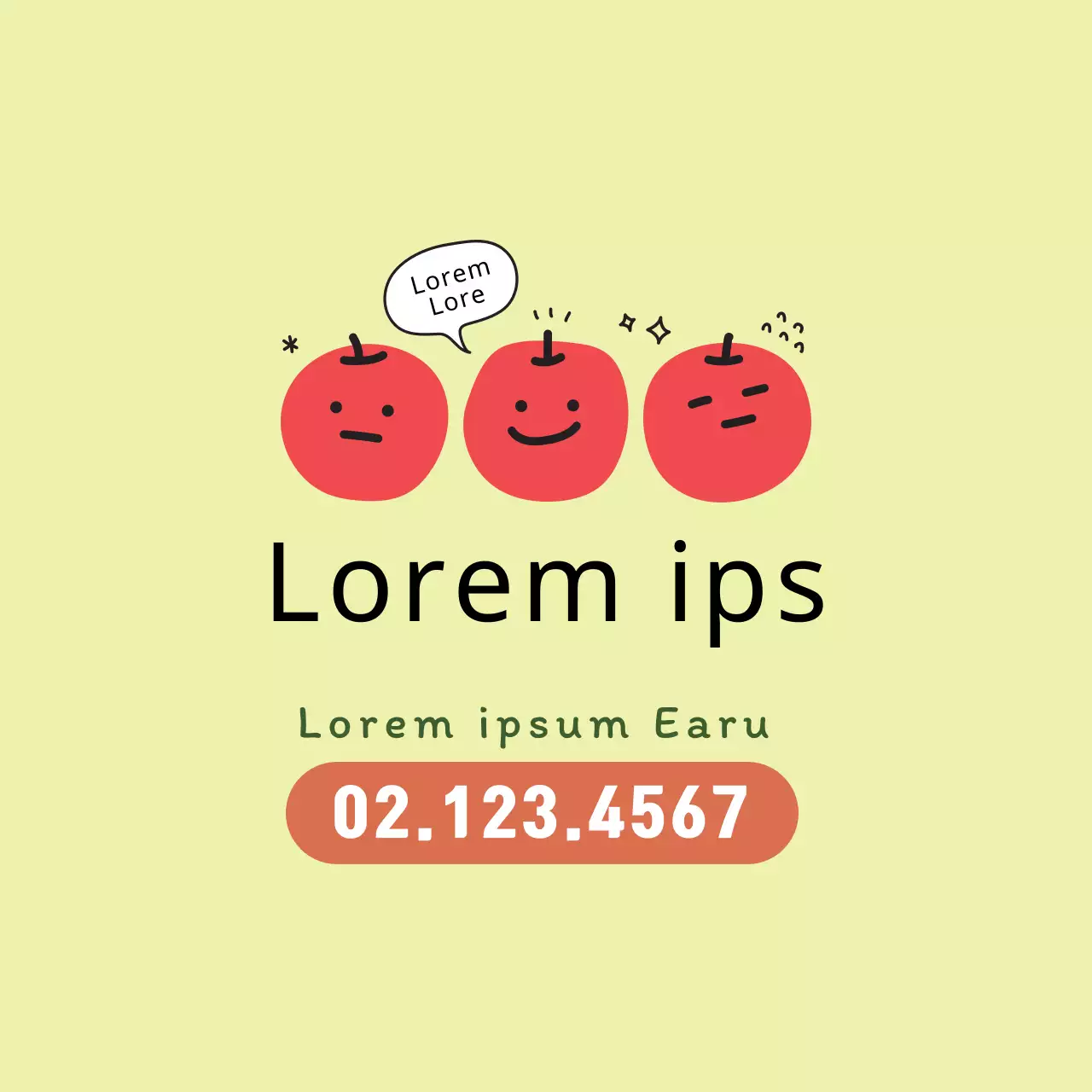 Illustration verte, ferme de pommes mignonne