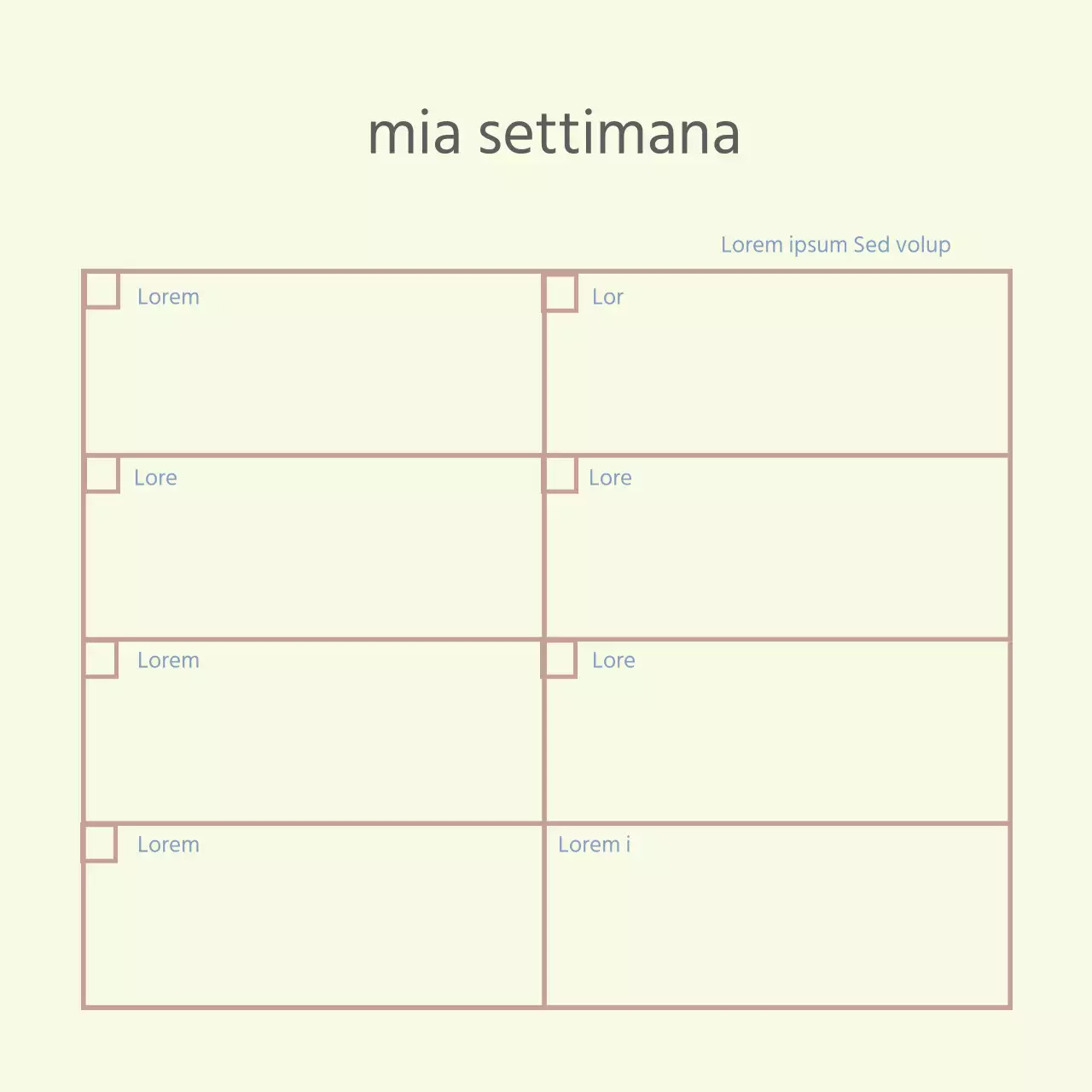 Agenda planner semplice dalle linee beige