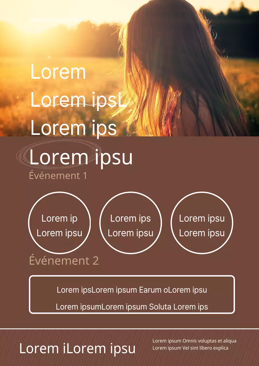 Promouvoir un salon avec une photo brune et émotionnelle d'une femme