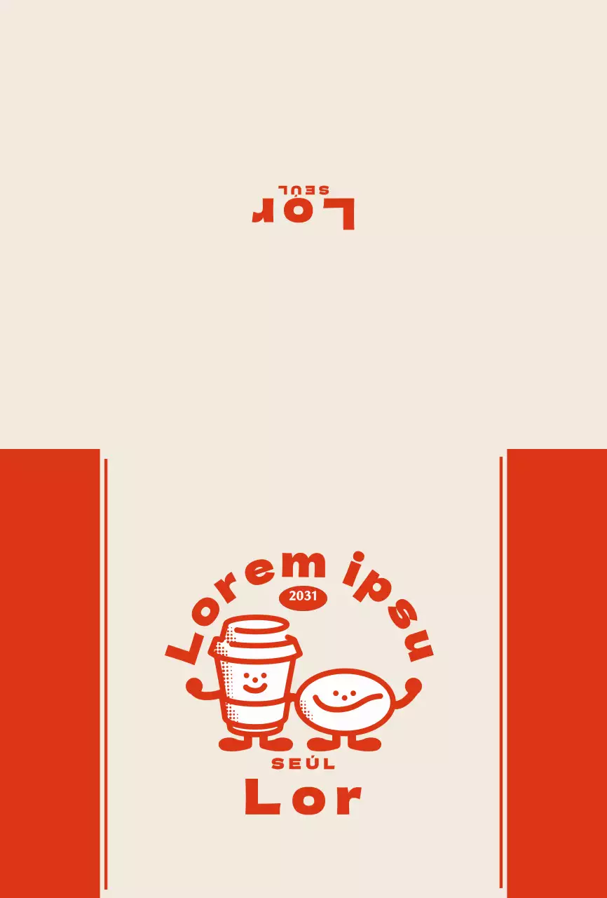 Vintage Red Cute Character Retro Cafe Postal para sellos