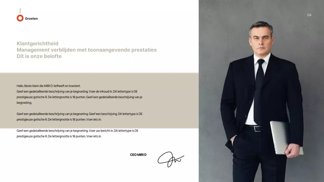 Zakelijk voorstel met bruinrode uitstraling