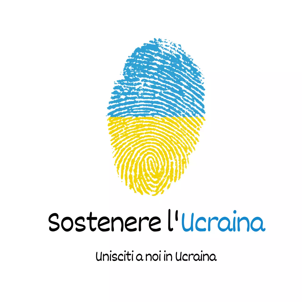 Messaggi blu e gialli contro la guerra e la pace in Ucraina