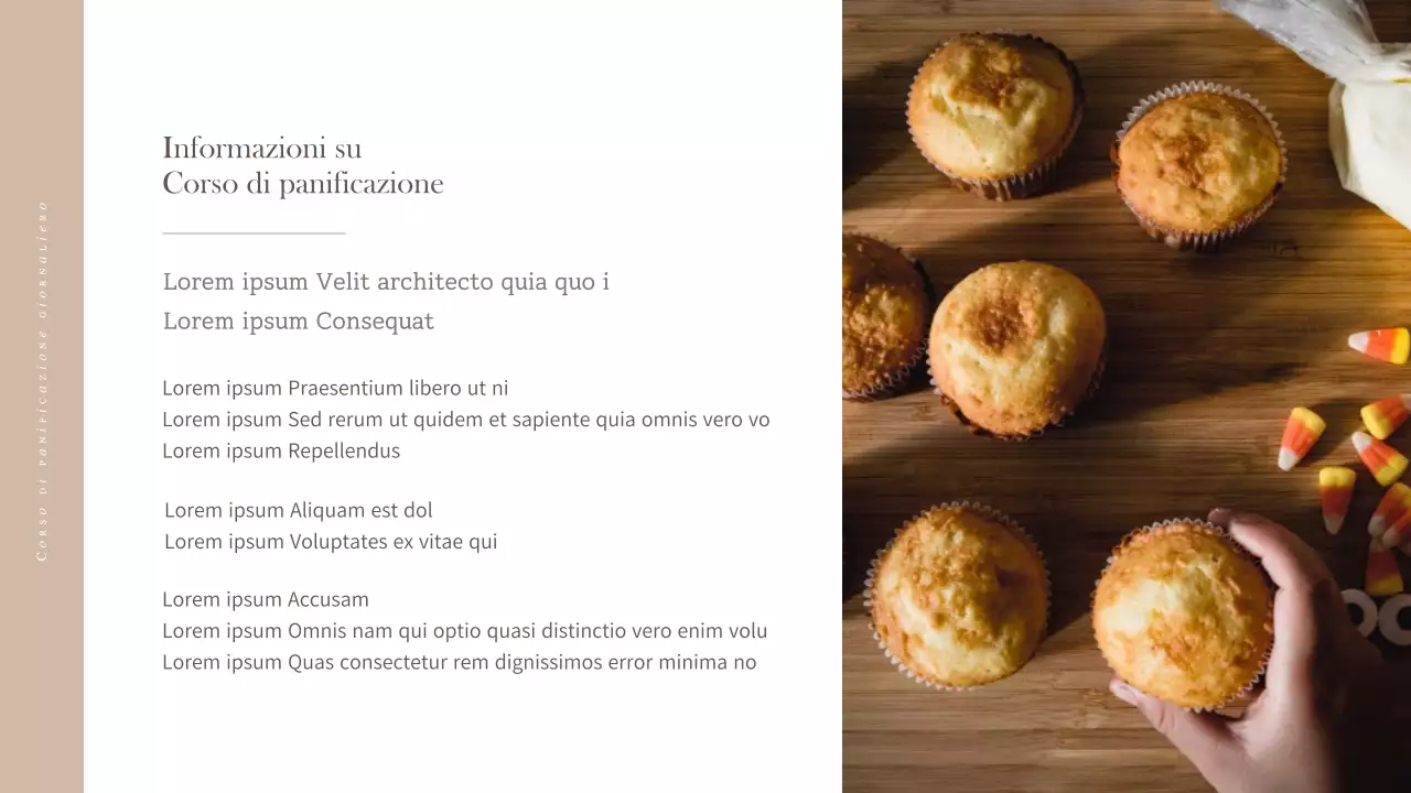 Proposta per un corso di pasticceria di un giorno in beige