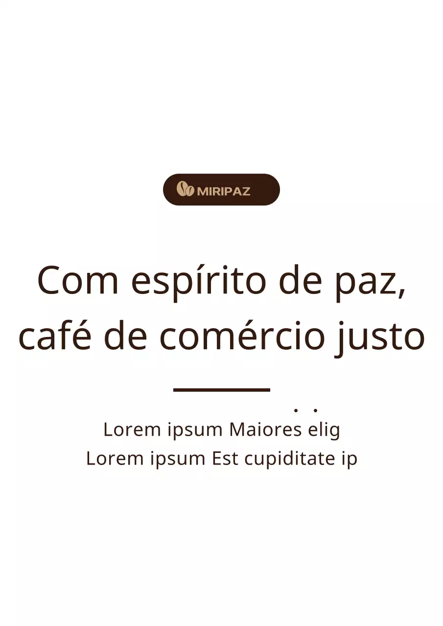 Castanho, estilo de texto simples Informações sobre o café Fairtrade na prateleira