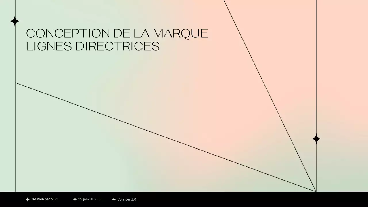 Lignes directrices simples pour la conception d'une marque avec un motif de lignes noires sur un fond pastel