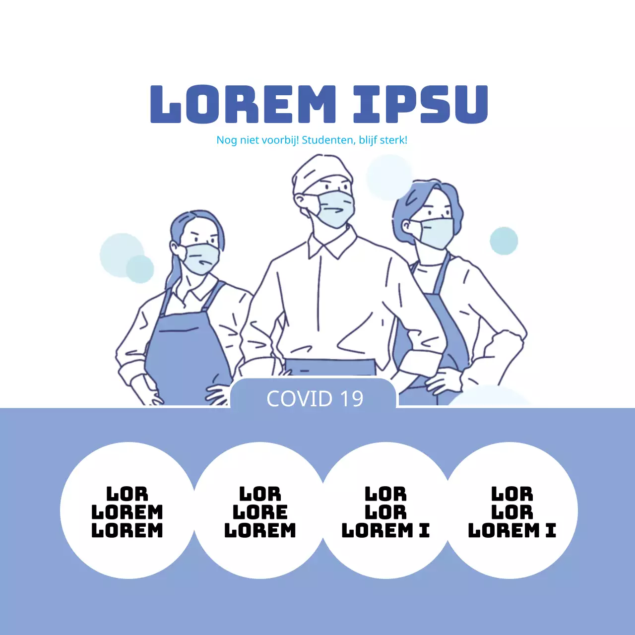 Eenvoudige blauwe geïllustreerde coronavirus preventiegids