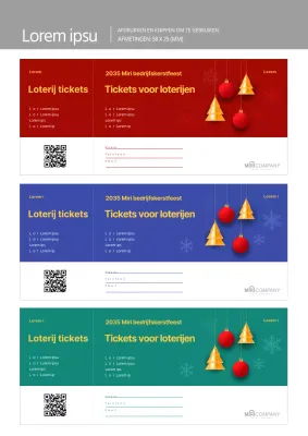 Rood Blauw Groen Kerstboom Ornament Sweepstakes Ticket