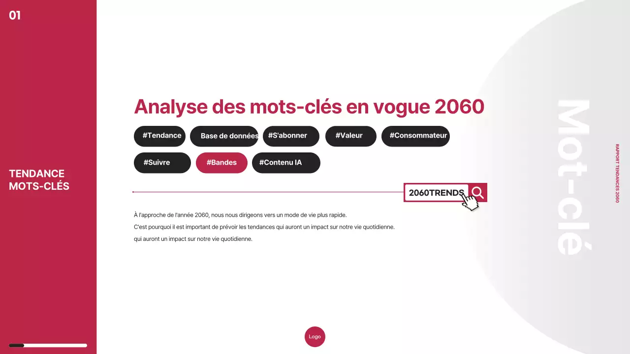 Thème du rapport sur les tendances du marketing avec puce de couleur rose