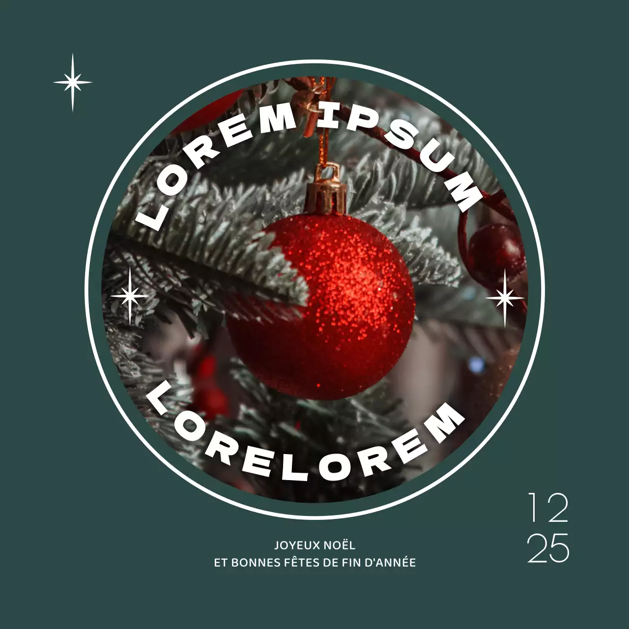 Carte postale de Noël avec photo turquoise