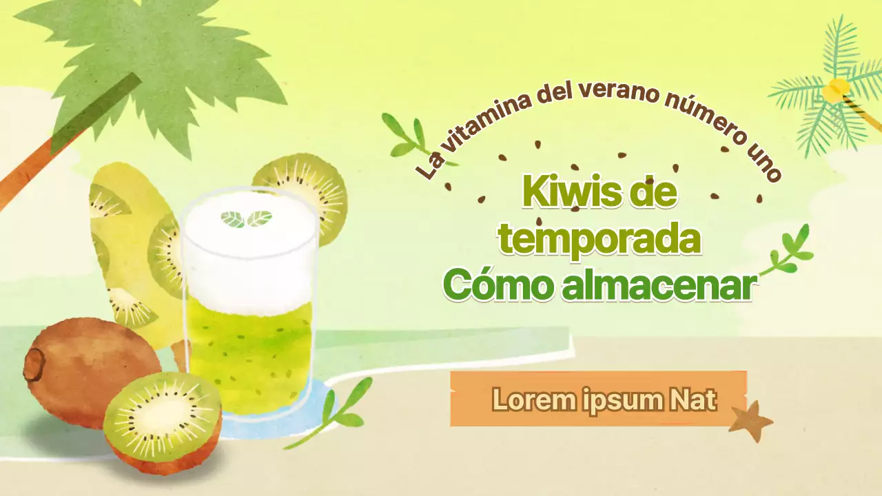 Cómo guardar el tema del kiwi con el concepto de ilustración de acuarela verde