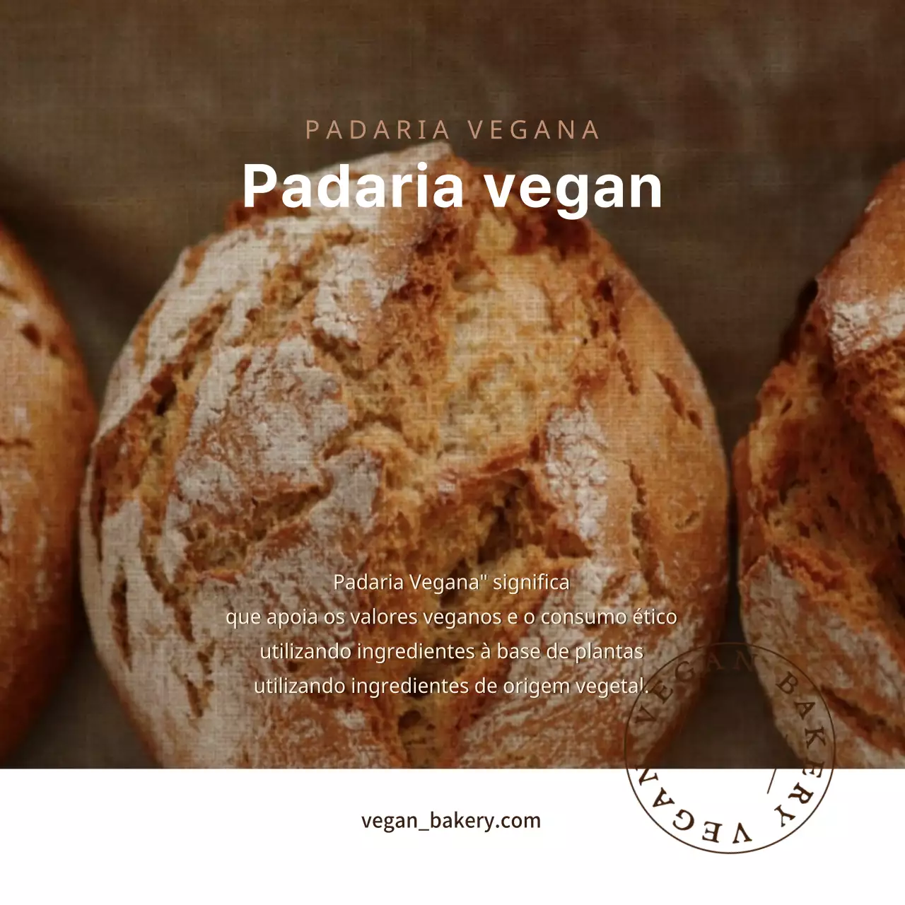 Cartão postal de uma padaria castanha vegan