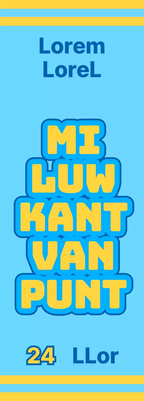 Buurtwinkel met blauwe en gele pictogrammen die verschillende diensten promoten